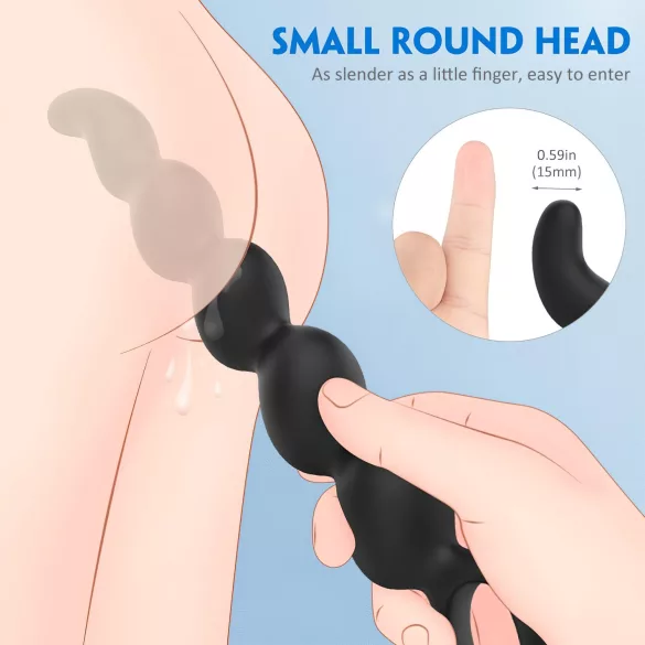 Sex HD Steven - anaal dildo met noppen - zwart