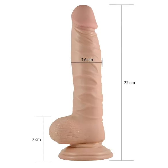 Lovetoy Real Extreme - dildo met zuignap - 21 cm (naturel)