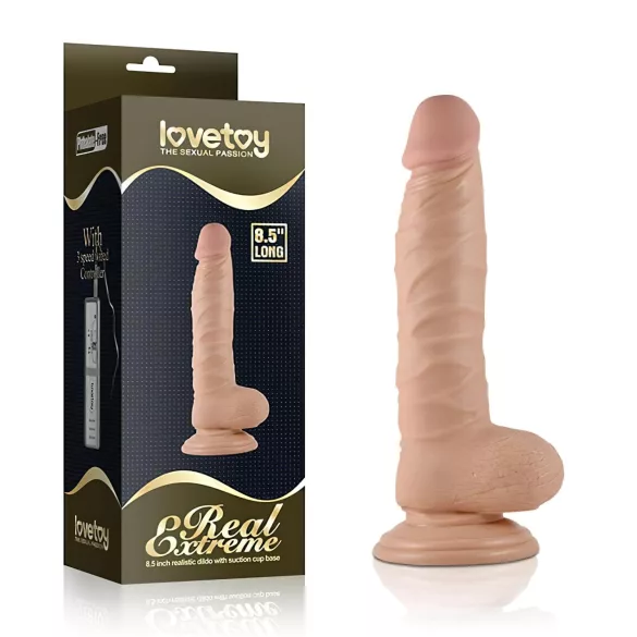 Lovetoy Real Extreme - dildo met zuignap - 21 cm (naturel)