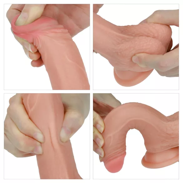 Lovetoy Nature Cock - realistische dildo - dubbel laag - 18cm - huidkleur