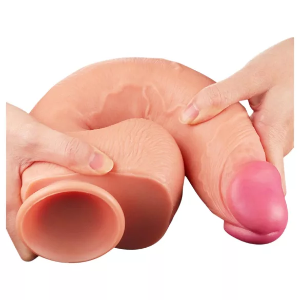 Lovetoy Nature Cock - realistische dildo - dubbel gelaagd - 30cm huidkleurig