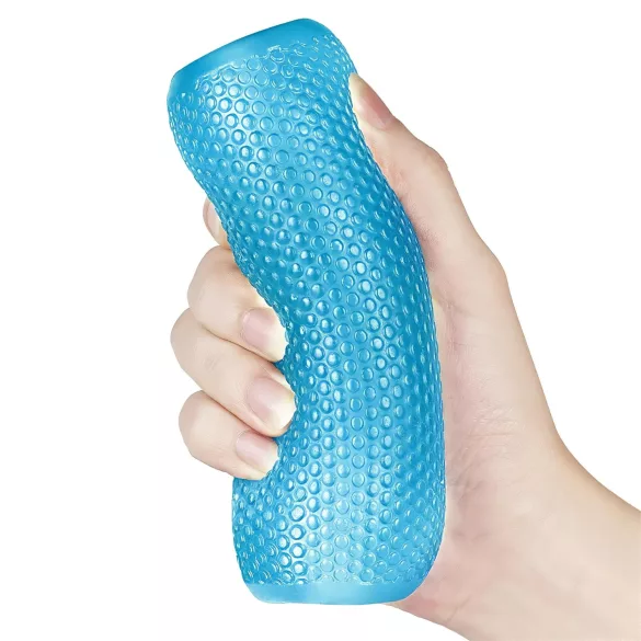 Lovetoy Training Master - 2-zijdige geribbelde masturbator (blauw)
