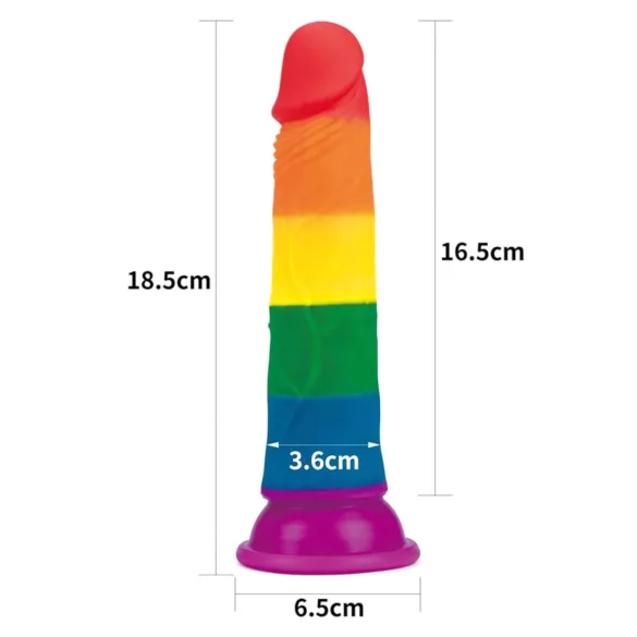 Lovetoy Prider 7.0 - levensechte dildo - 19 cm (regenboog)