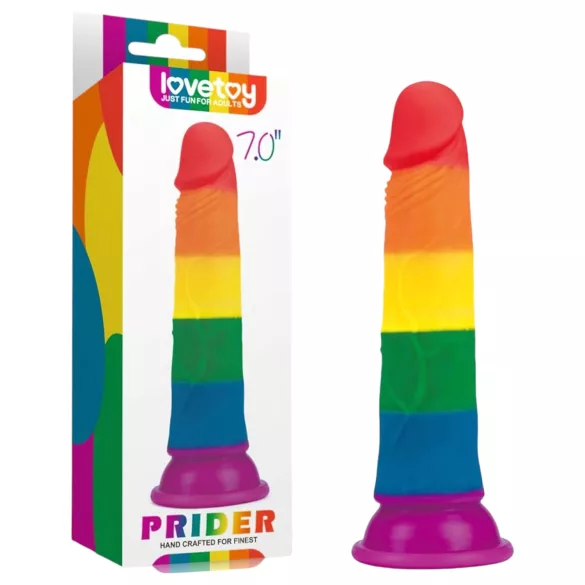 Lovetoy Prider 7.0 - levensechte dildo - 19 cm (regenboog)