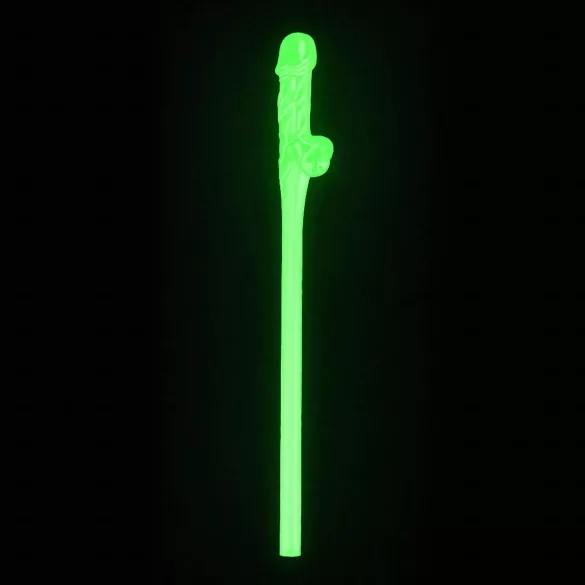 Lovetoy - rietje met penis - glow in the dark - wit