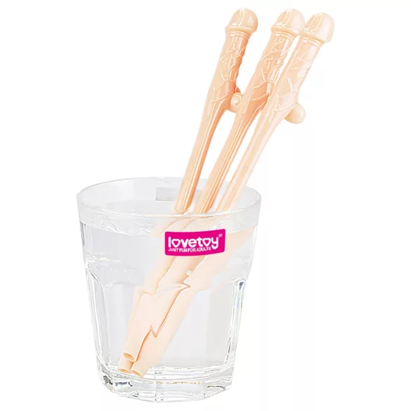 Lovetoy - realistische penis rietje - huidskleur