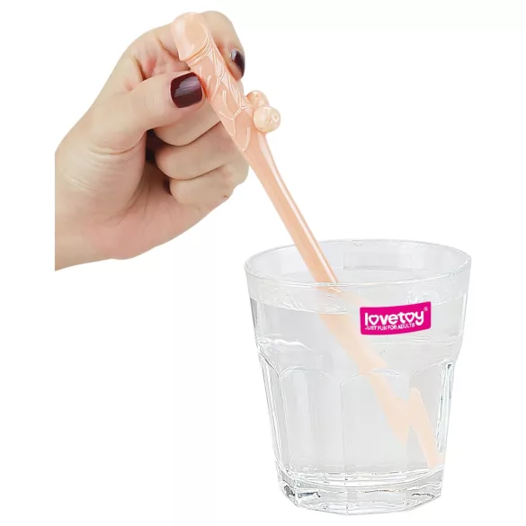 Lovetoy - realistische penis rietje - huidskleur