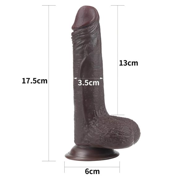 Lovetoy Sliding-Skin - dubbelwandige dildo - 18cm (bruin)