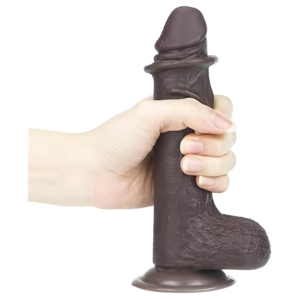 Lovetoy Sliding-Skin - dubbelwandige dildo - 18cm (bruin)