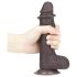 Lovetoy Sliding-Skin - dubbelwandige dildo - 18cm (bruin)