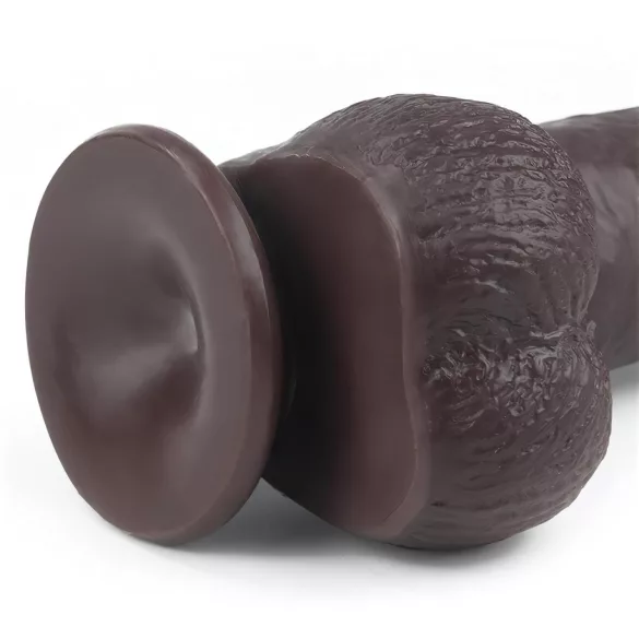 Lovetoy Sliding-Skin - realistische dildo - dubbel gelaagd - 23cm - bruin