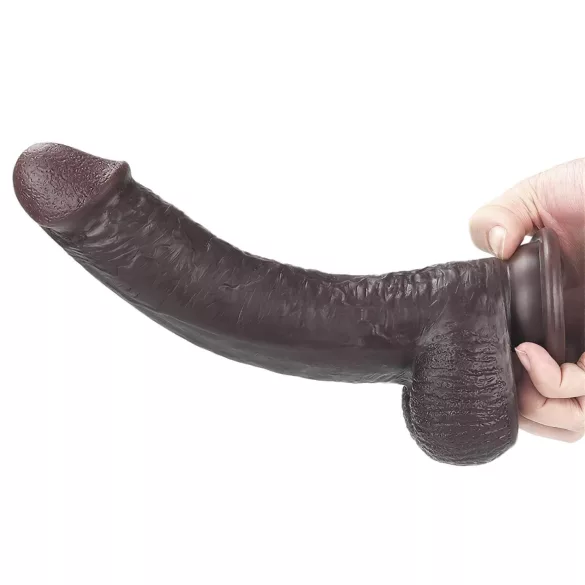 Lovetoy Sliding-Skin - realistische dildo - dubbel gelaagd - 23cm - bruin