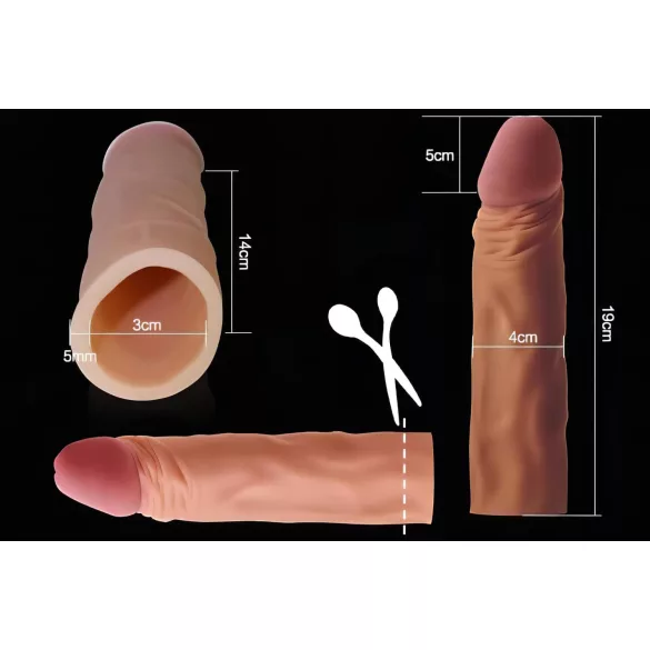 Lovetoy Pleasure X-tender - penismantel - 19cm - transparant