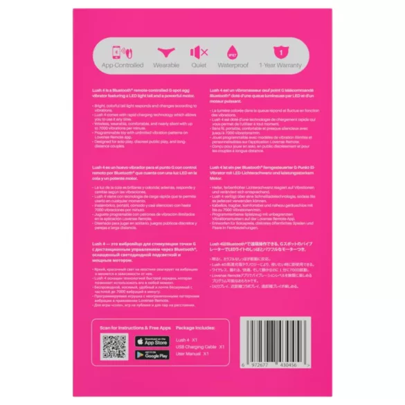 LOVENSE Lush 4 - slimme vibratie-ei (roze)