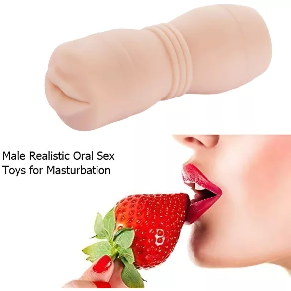 Tracy's Dog Cup - levensechte mondmasturbator met tanden (huidskleur)