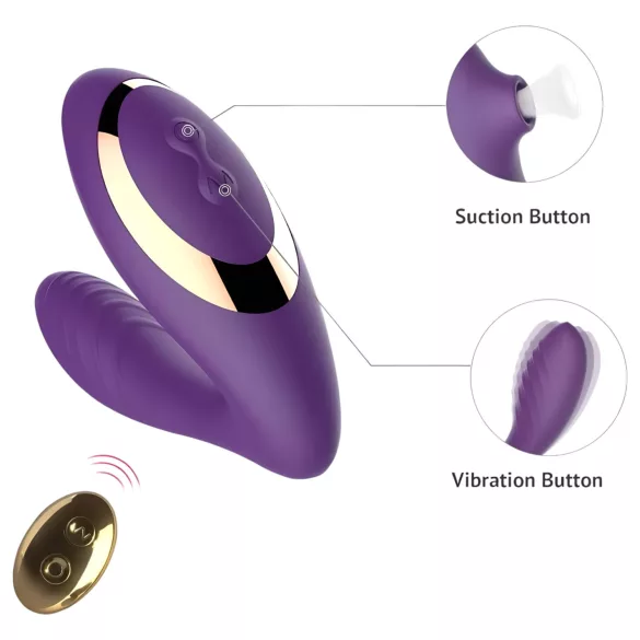 Tracy's Dog 2 - luchtdruk vibrator en clitorisstimulator - 2in1 - paars