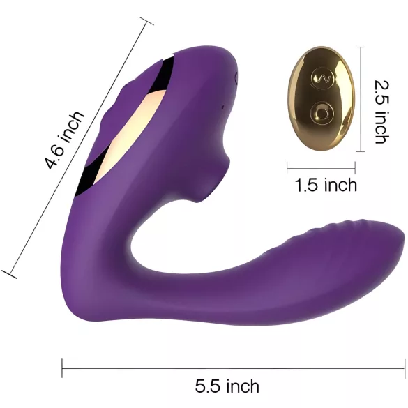 Tracy's Dog 2 - luchtdruk vibrator en clitorisstimulator - 2in1 - paars