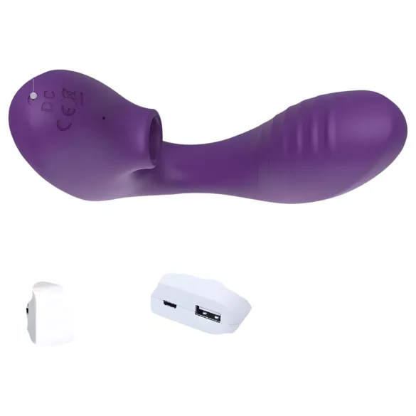 Tracy's Dog 2 - luchtdruk vibrator en clitorisstimulator - 2in1 - paars