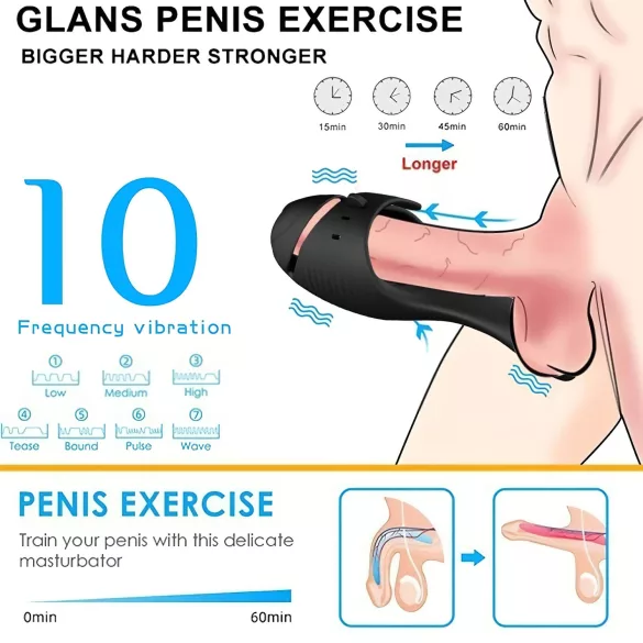 Leopard - eikel vibrator - oplaadbaar - zwart