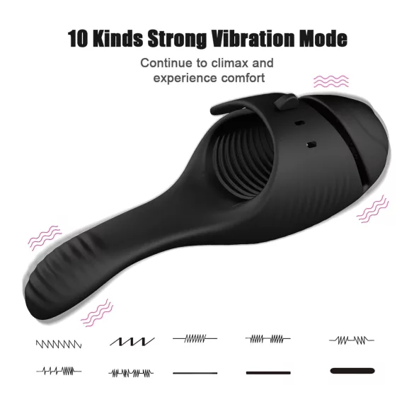 Leopard - eikel vibrator - oplaadbaar - zwart
