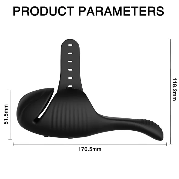 Leopard - eikel vibrator - oplaadbaar - zwart