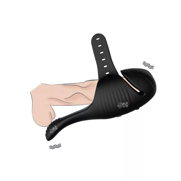 Leopard - eikel vibrator - oplaadbaar - zwart