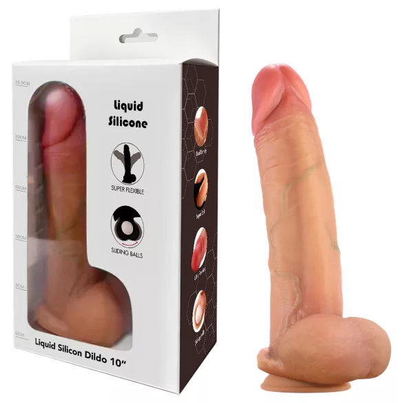 FeelSkin - ultrarealistische dildo met ballen (naturel, 22 cm)