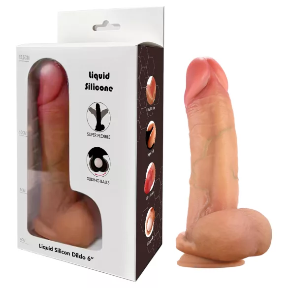 FeelSkin - ultra-realistische dildo met ballen (natuur, 12,5 cm)