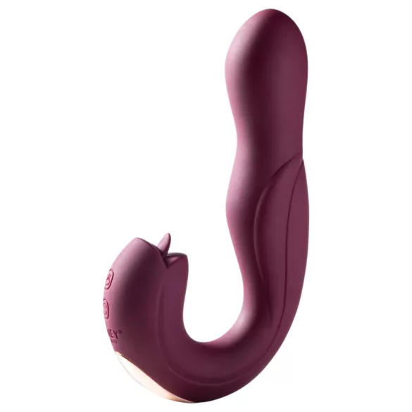 Honey Play Box Joi - G-spot vibrator met rotatie en likfunctie - paars