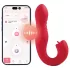 Honey Play Box Joi Thrust 2 - App-gestuurde stotende vibrator met tong (rood)