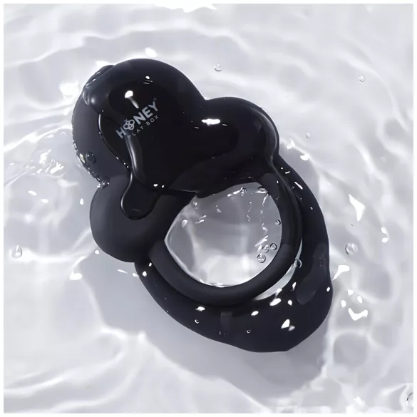 Honey Play Box Anello - App-gestuurde vibrerende penis- en teeltring voor mannen (zwart)