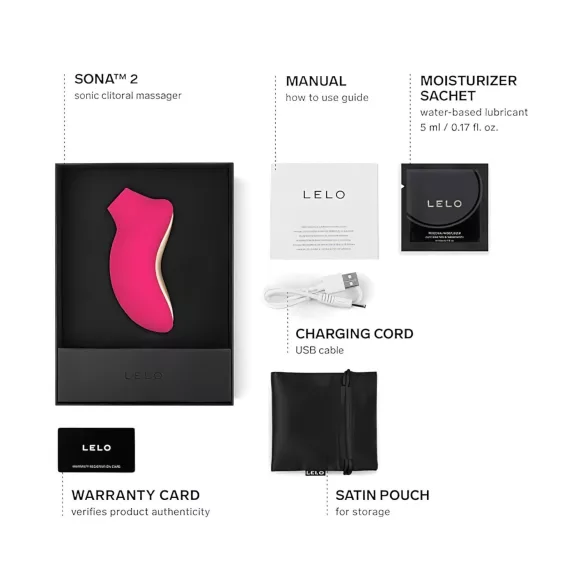 LELO Sona 2 - clitorisstimulator met geluidsgolven - rood