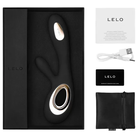 LELO Soraya Wave - rabbit vibrator - bewegende kop - zwart