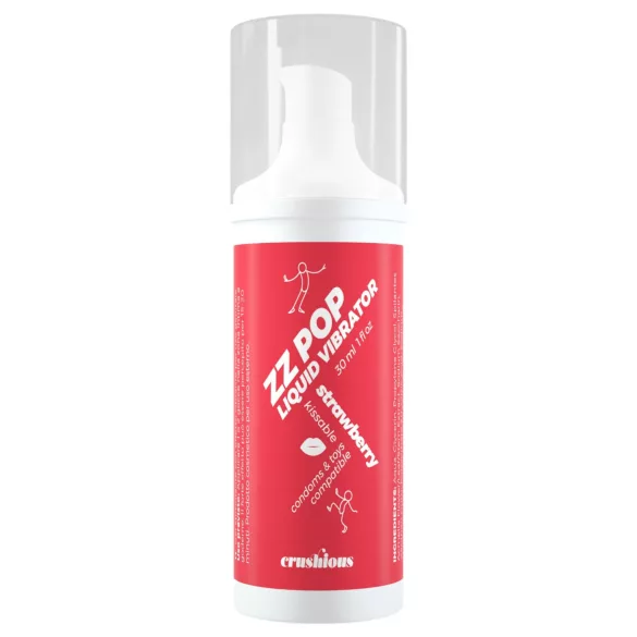 Crushious ZZ Pop - kusbare vloeibare vibrator aardbei (30 ml)
