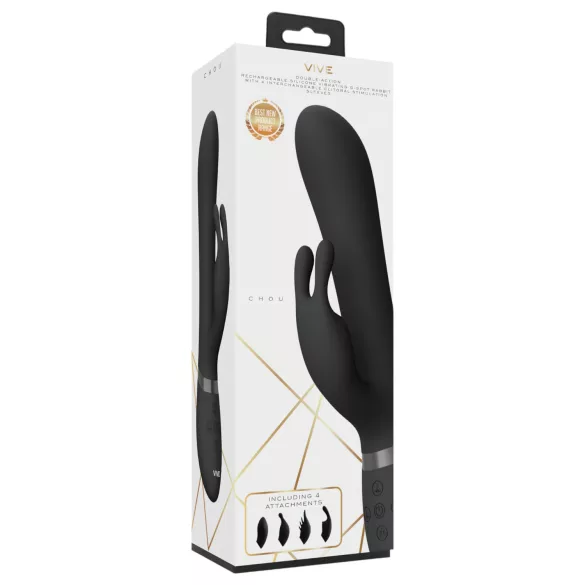 Vive Chou - vibrator met clitorisstimulator - 4-in-1 - zwart