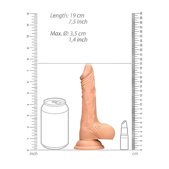 RealRock - realistische dildo met balzak - 17cm - huidskleur