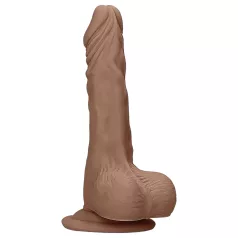   RealRock - realistische dildo met ballen - 17cm - donker huidkleur