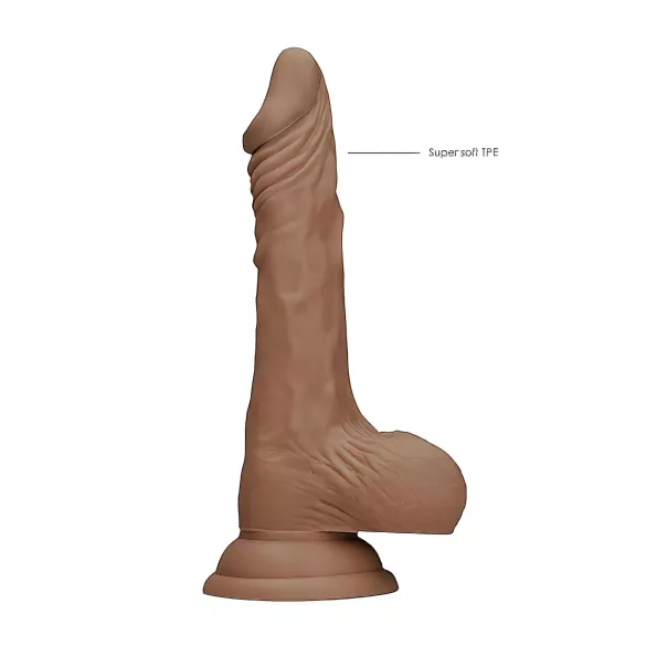 RealRock - realistische dildo met ballen - 17cm - donker huidkleur