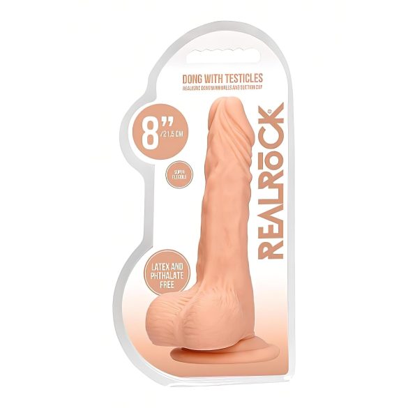 RealRock - dildo met ballen - realistisch - 20 cm - huidskleur