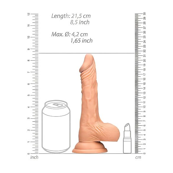 RealRock - dildo met ballen - realistisch - 20 cm - huidskleur