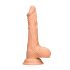 RealRock Dong 10 - levensechte dildo met ballen (25 cm) - naturel