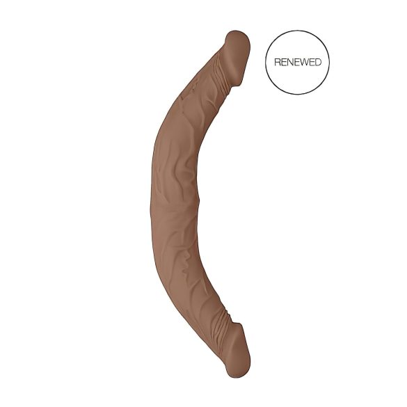RealRock Dubbele Dildo 14 - dubbelzijdig (36 cm) - donker natuur