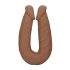 RealRock Double Dong 18 - Dubbele Dildo (46cm) - Donker Natuurlijk