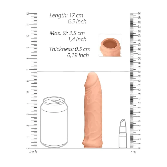 RealRock - penis sleeve - 17 cm - naturel