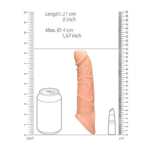 RealRock - penis sleeve - verlengstuk 21cm - transparant