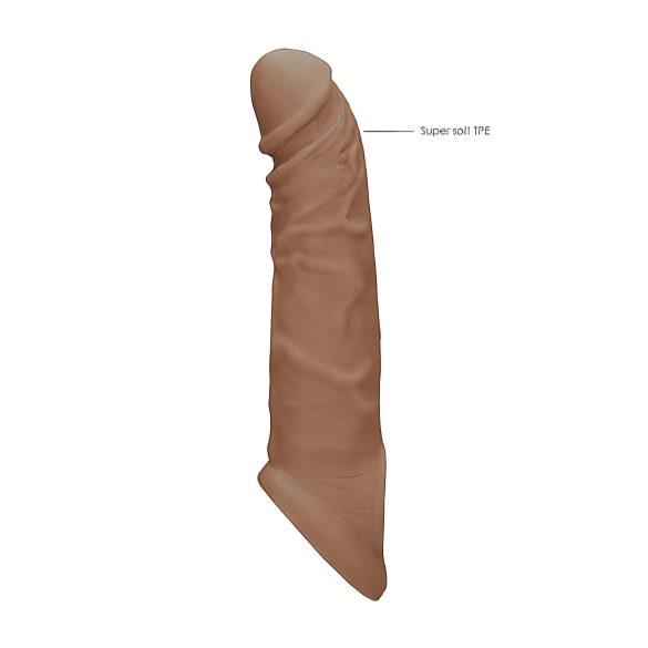 RealRock - penis sleeve - 21 cm - donker huidskleur