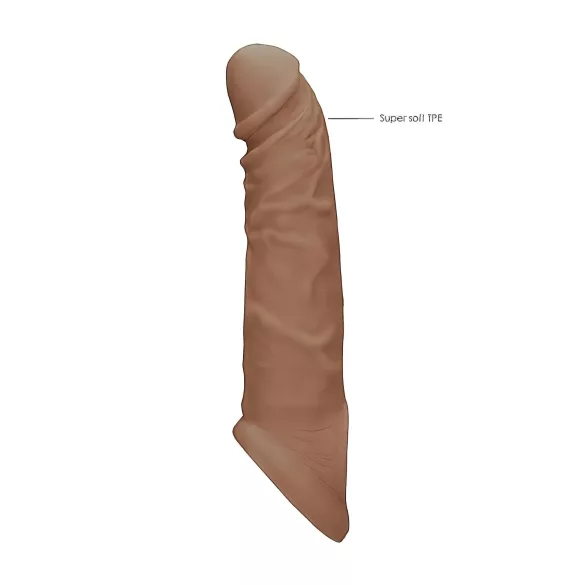 RealRock - penis sleeve - 21 cm - donker huidskleur
