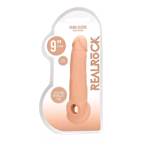 RealRock - penis sleeve - lang 21,5cm - huidkleur