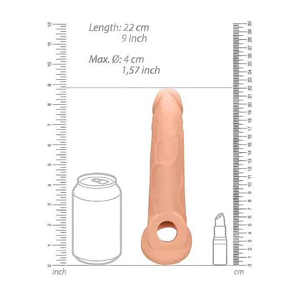 RealRock - penis sleeve - lang 21,5cm - huidkleur