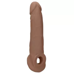   RealRock - penis sleeve - extra lang 21,5 cm - donker huidskleur